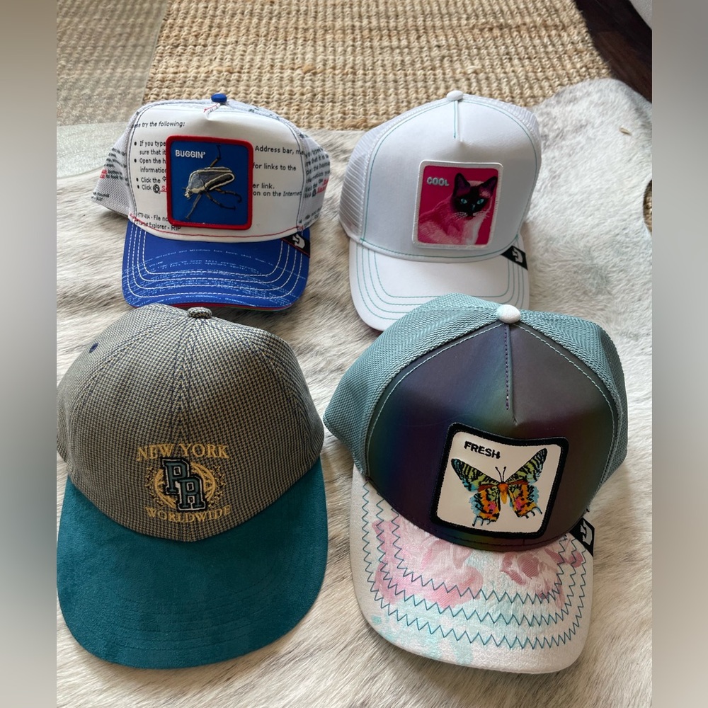 Colorful Graphic Goorin Bros Baseball Caps and one Puma NY cap